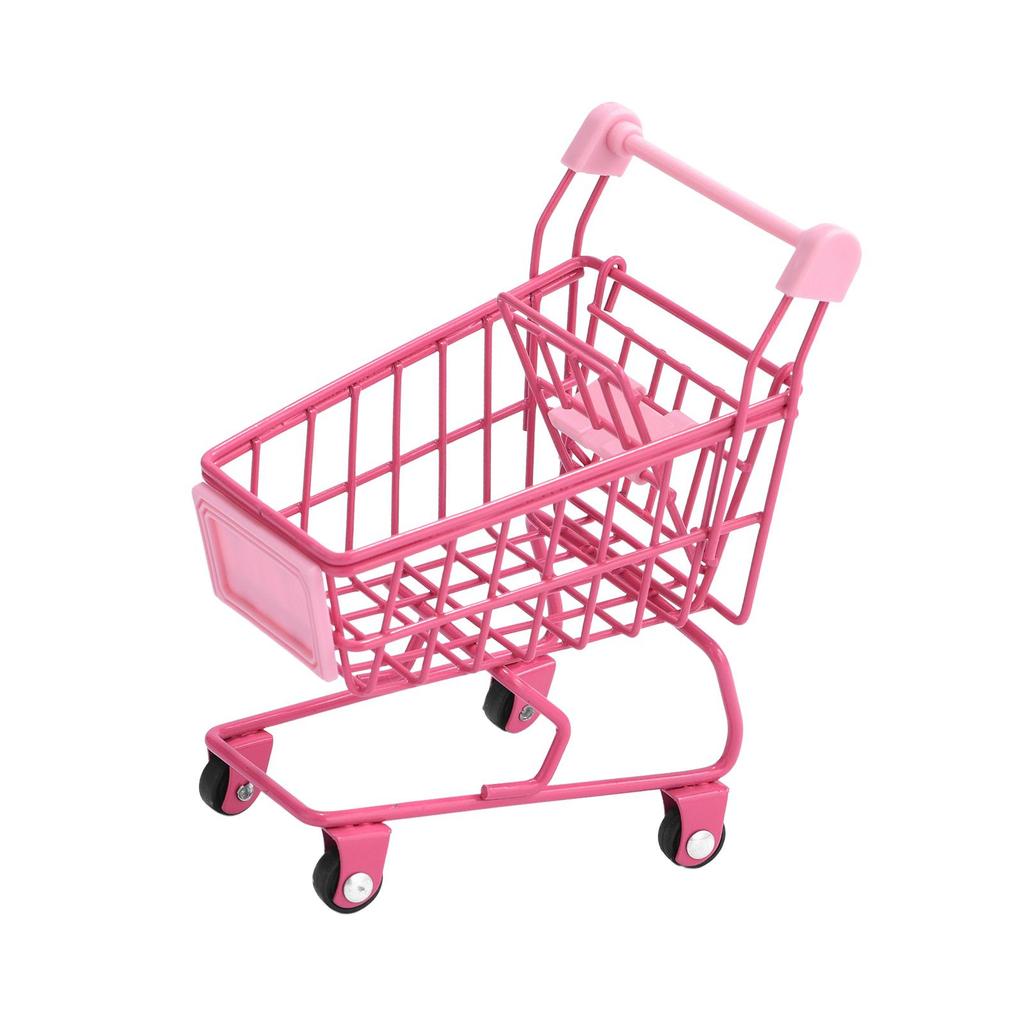 Mini Shopping Cart Basket Cute Dollhouse Furniture Girl Gift Role Play Toy Multipurpose Desktop