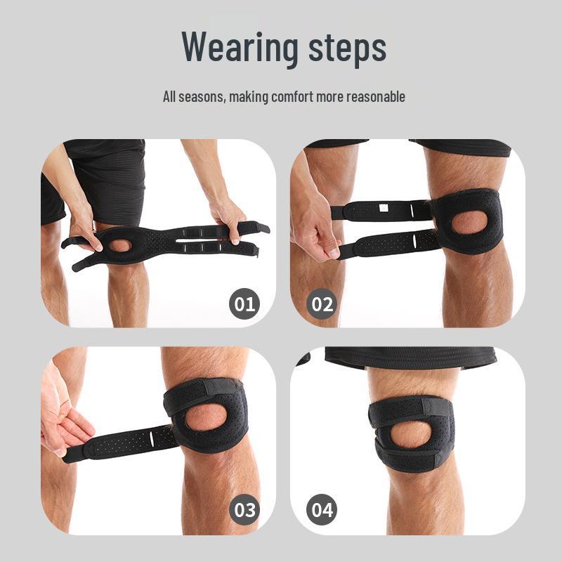 Double Silicone Adjustable Compression Patella Strap for Women's Running, Basketball, Cycling, and Outdoor Knee Support