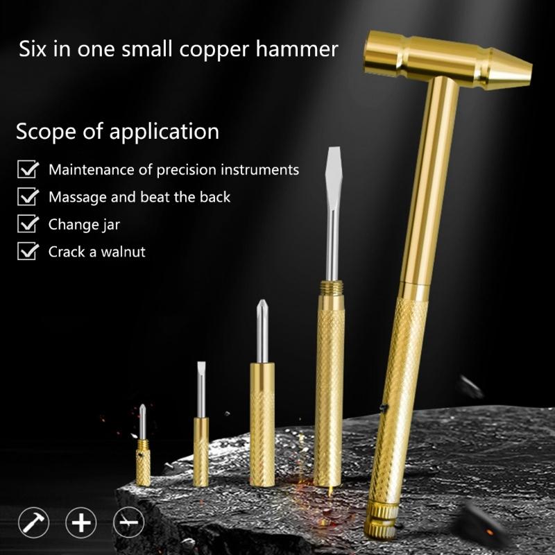 Hammer Screwdriver 6 in 1 Small Hammer Screwdriver Tool Multitool Hammer Hand Tool Hammer Set with Screwdriver Hammer