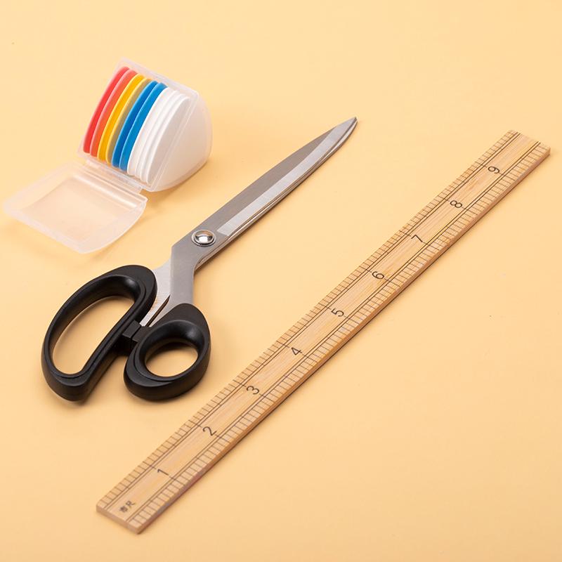 Tailor Scissors: Fabric Cutting, Thread Trimming, Marking Chalk, Bamboo Ruler Sewing Kit