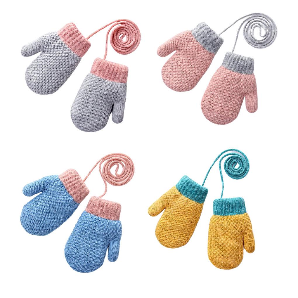 Boys Girls Mittens Toddler Gloves Age 2-3 Soft Hanging Neck Mittens For 1-3 Years Old Baby Mittens