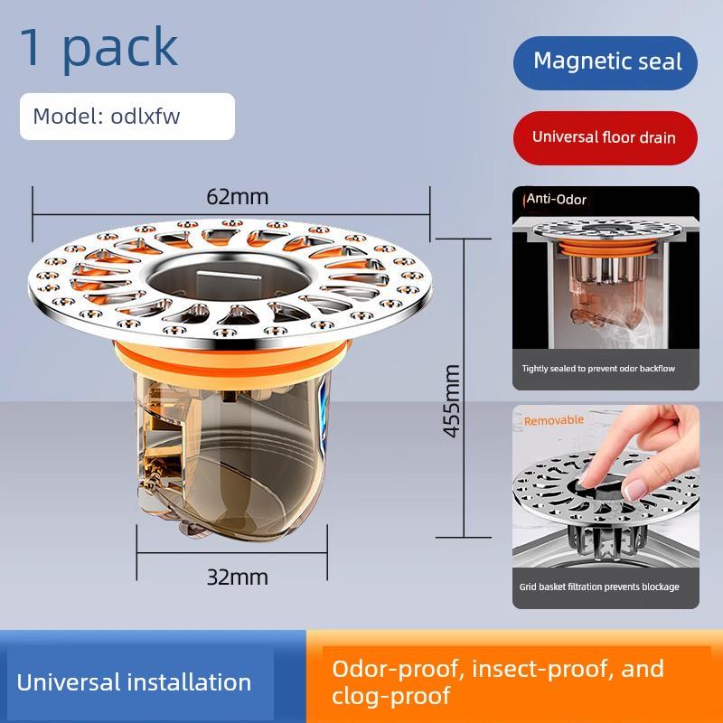 Universal Anti-Odor Core Cover for Floor Drains, German Quality Anti-Return Odor Seal for Sewer and Bathroom, Insect Prevention