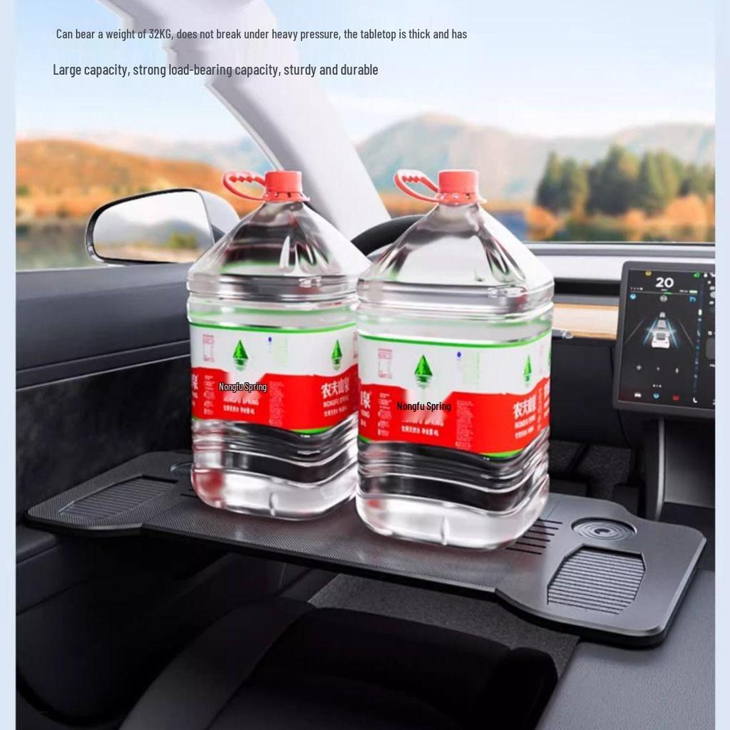 Skládací stůl do auta pro Tesla Model 3/Y: Stůl pro stolování a práci v první řadě