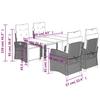 VidaXL Garden Dining Set with Cushions 5 Pcs, Table and Chairs with Adjustable Backrest, Outdoor Furniture, 3213033