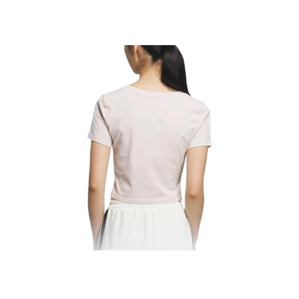adidas Fashionable Comfortable Round Neck Short Sleeve T-Shirt Women Tops Purple Pink JZ2314