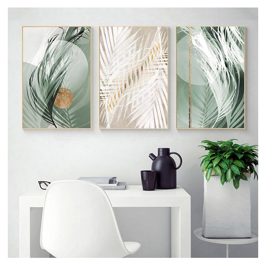 Shades, wall painting on canvas, Nordic posters and prints, wall panels for living room decor, foggy plant, dried leaves, sunlight
