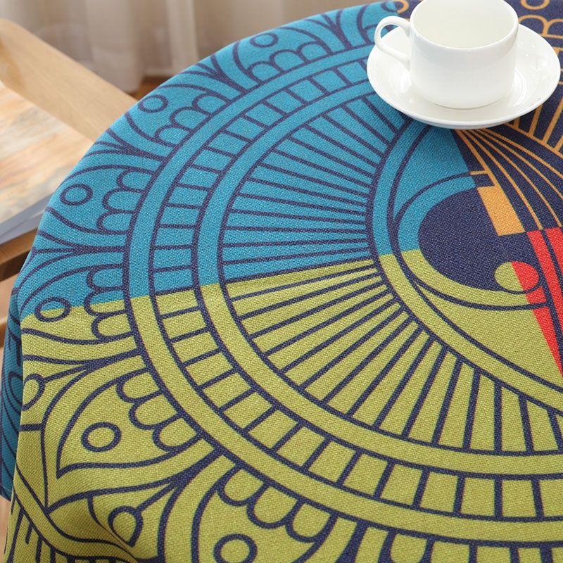 Rural Fabric, Ethnic Style, Creative Linen Dustproof Small Round Tablecloth, Square Coffee Table Cover Cloth, Dining Table Tablecloth