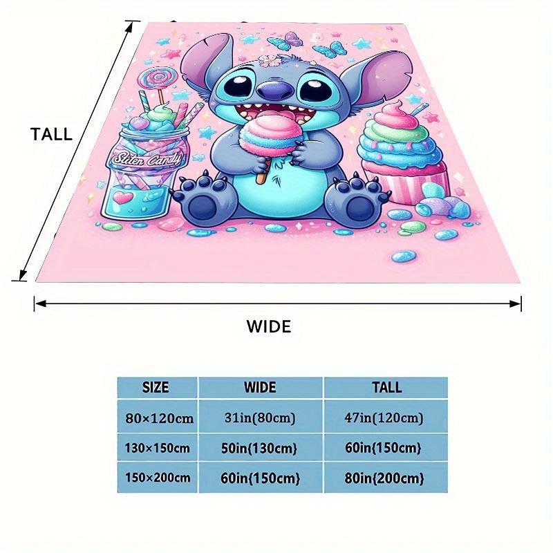 1pc Stitch Printing Blanket - Soft, All-Season Throw for Office Blanket, Personalized Gift with Adorable Cartoon Design