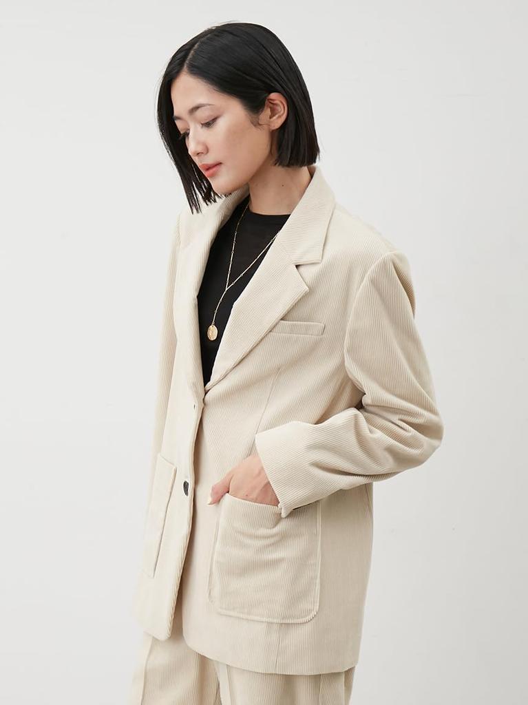 Mira Owen Corduroy Patch Pocket Jacket 09WFJ254197 IVR 0 Single-Breasted