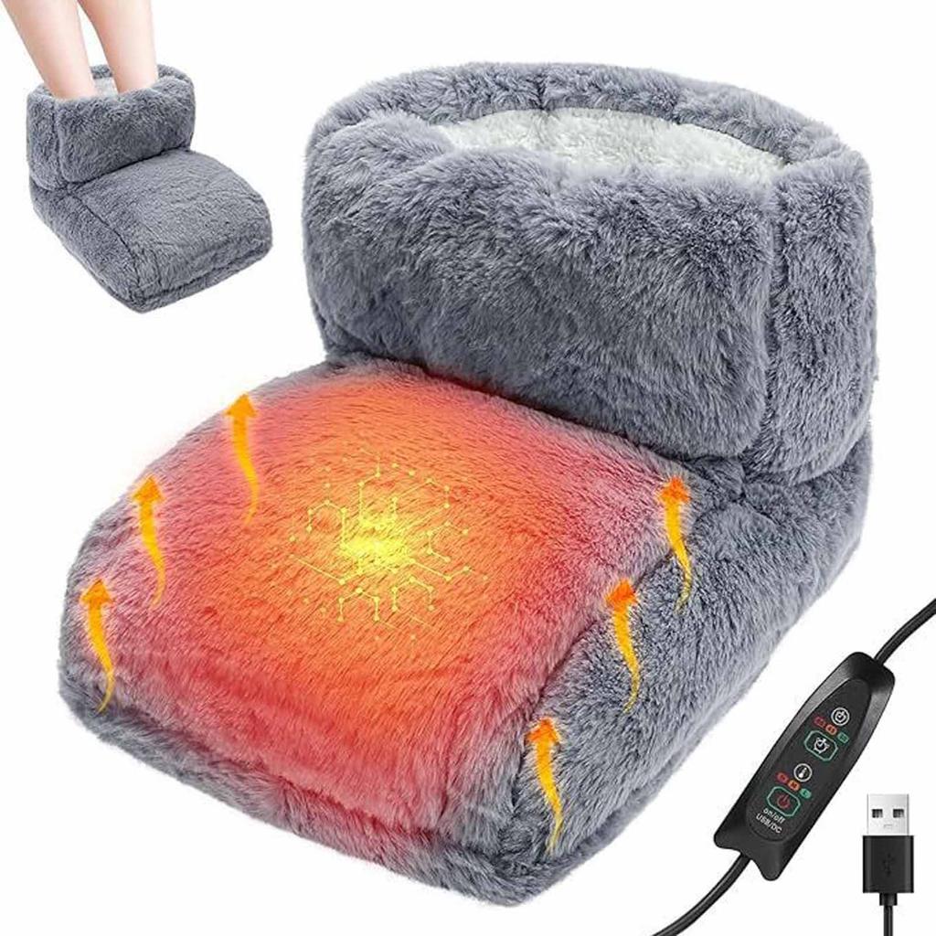 USB Electric Heater Foot Warmer Heated Comfort Fleece Suede Cushion Couple Warm Foot Cover Feet Heating Pads For Home Sleeping