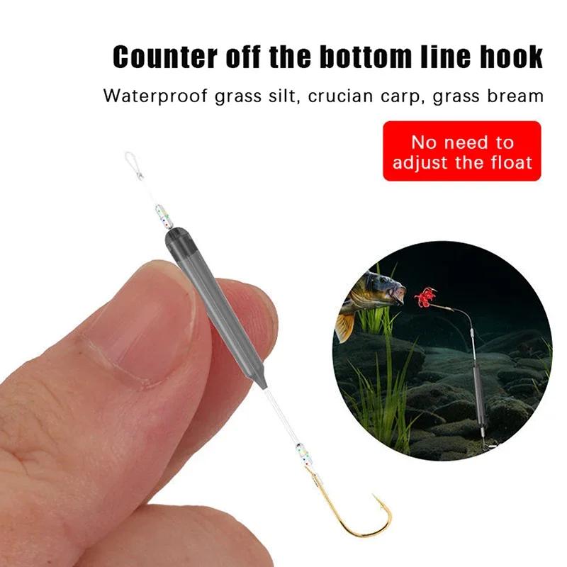 1Pcs High Carbon Steel Silver Anti-separation Base Fishing Hook Double Hook For Fishing Live Bait With Double Bait Keeper Barbs