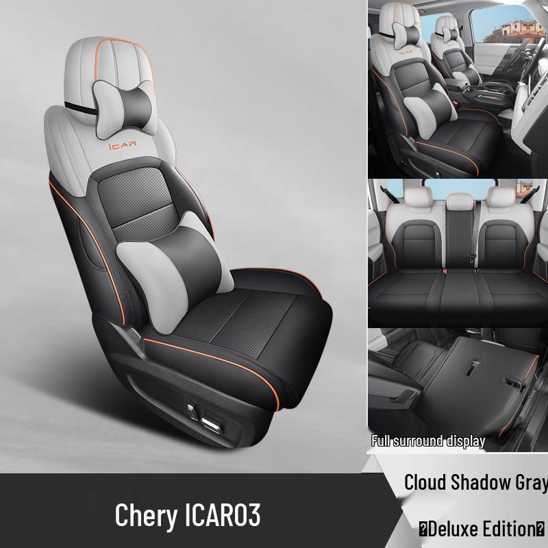 New Universal 5-Seat Full Leather Car Seat Cushion for Car03 - All Seasons