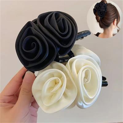 Pinze per capelli rosa francese Temperamento Elegante Fermaglio per capelli Donne e Ragazze Copricapo da Principessa Moda Molletta ad Artiglio Accessori per capelli femminili