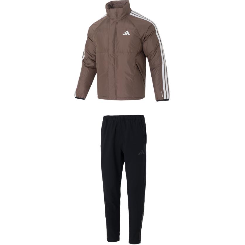 Adidas Stand Collar Windproof Warm Woven Breathable Drawstring Pants Casual Sports Suit Men suit KC2488+KA1301