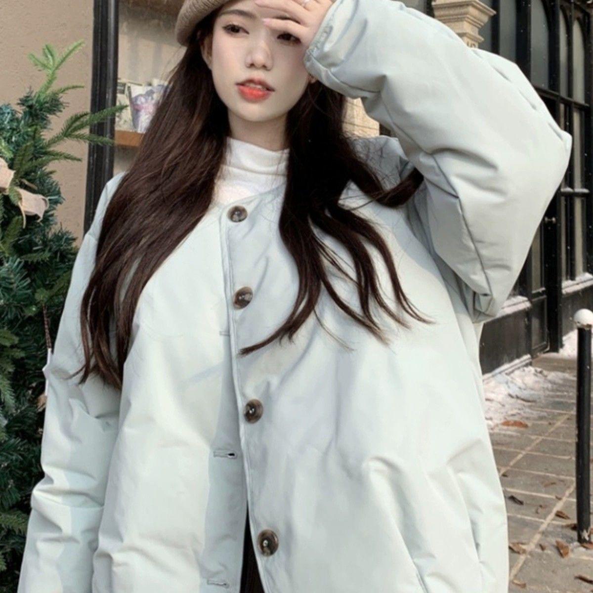 

Женская художественная куртка с круглым вырезом на осень-зиму, с хлопковой подкладкой, повседневная, свободная, теплая, пуховик, верхняя одежда 2XL