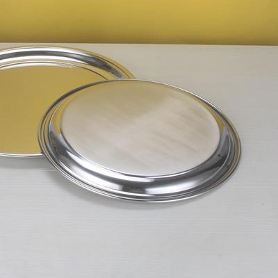 ZISIZ Stainless Steel Round Serving Tray