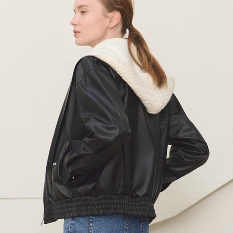 MOON J HOODED CABLE-KNIT MERINO SCARF - IVORY