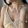 2Pcs Bohemian Shell Starfish Pendant Necklace For Women Conch Seashell Gold Color Metal Chain Choker Summer Beach Party Jewelry