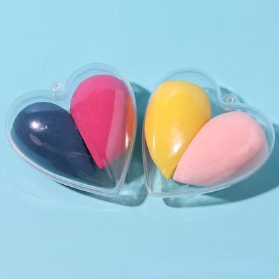 2 pezzi di spugna per trucco, soffio di polvere, asciutto e bagnato, combinato con strumenti per fondotinta cosmetico di bellezza