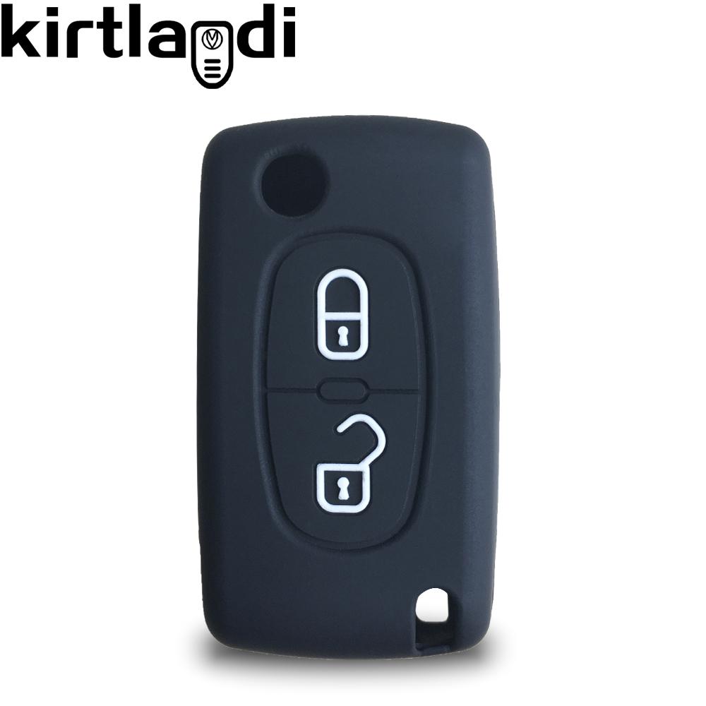2 Button Key Case Cover for Citroen C-Crosser C3 C4 Picasso Berlingo Case for Peugeot Partner Tepee 207 307 308 407 Keychain