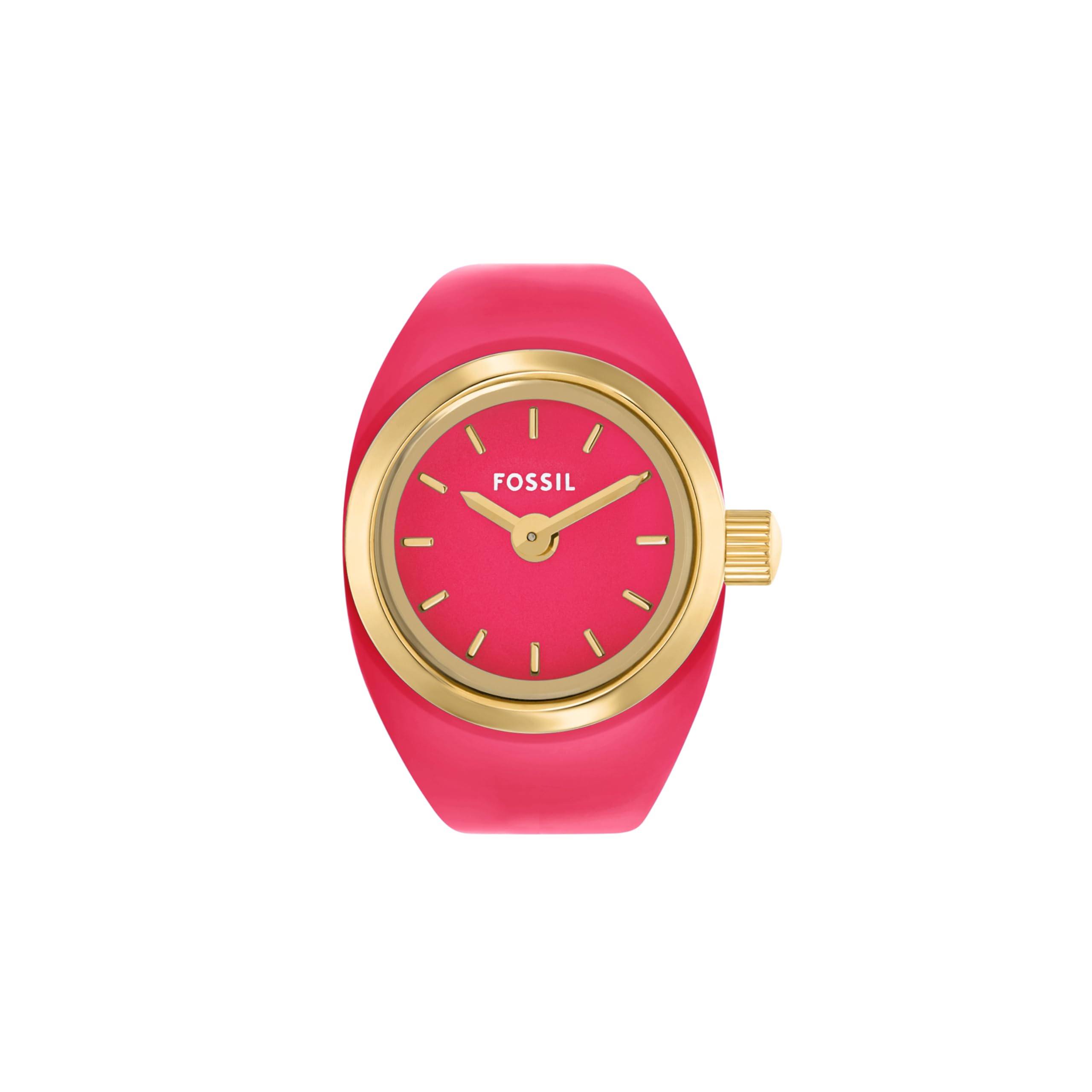 

Fossil Womens Two Hand Pink Stainless Steel Watch Ring, ES5414