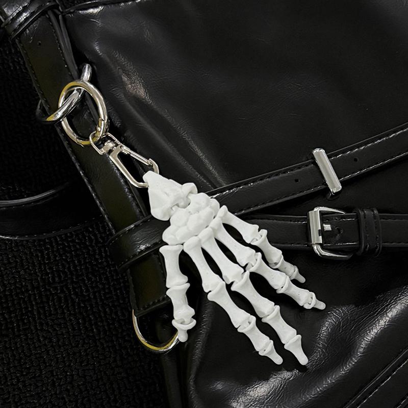 Dunkles Punk Totenkopf Hand Rock Schlüsselanhänger Anhänger Trendiger Nischen Taschenanhänger Subkultur Metall Schlüsselanhänger Taschenanhänger Geschenk