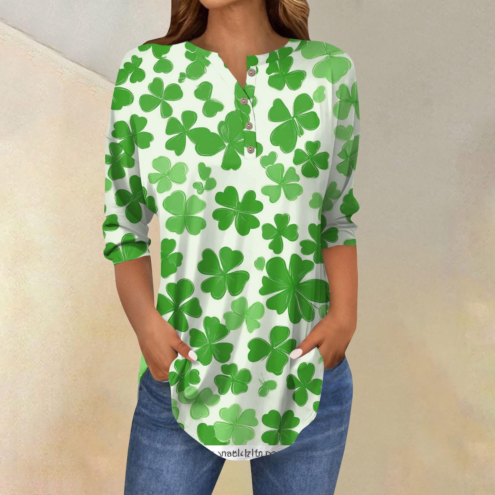 

Женская свободная футболка с воротником на пуговицах и принтом Semana, рукав три четверти, рубашка L