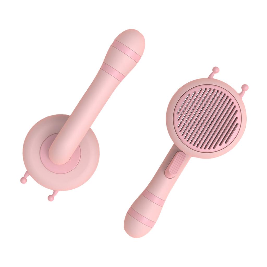 Cat Grooming Brush Self Cleaning Stainless Steel Needle Rounded Tip Ergonomic Handle