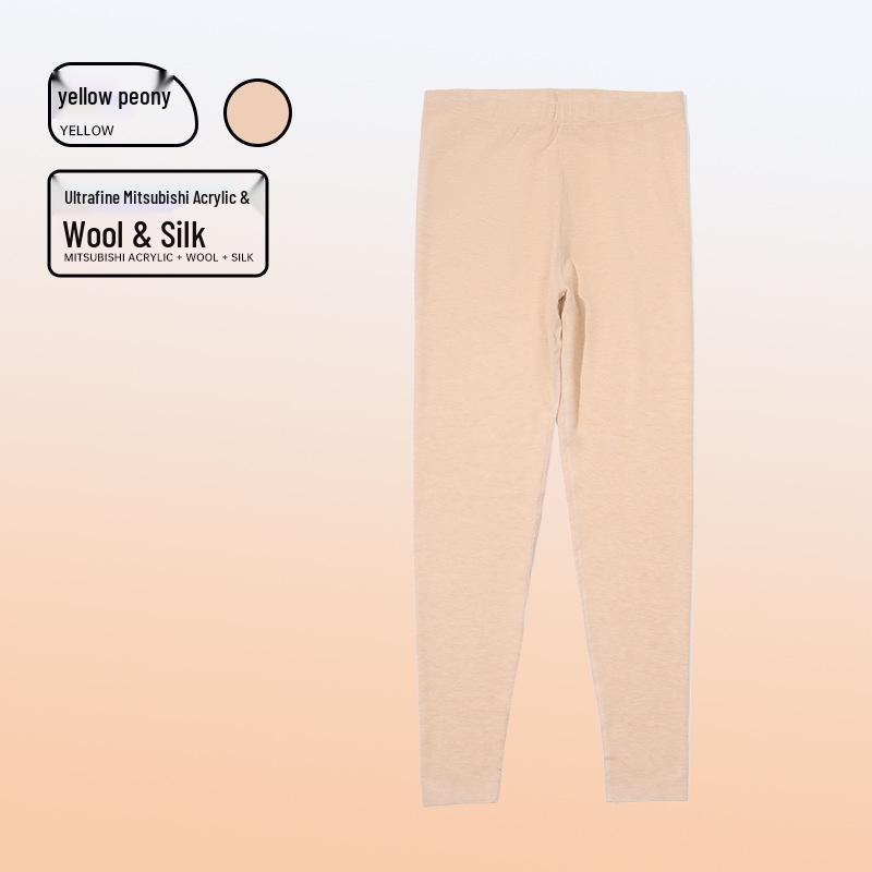 Women's Wool Silk Thermal Pants: Autumn/Winter Warmth with German Velvet Brushed Fabric.