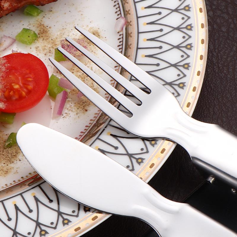 304 Stainless Steel Detachable Cutlery Set: Folding Knife, Fork, Spoon, and Chopsticks for Outdoor Camping and Travel