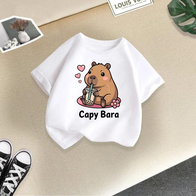 Children's Casual Short-sleeved T-shirt, Summer Boys' And Girls' Cute Capri Blouse