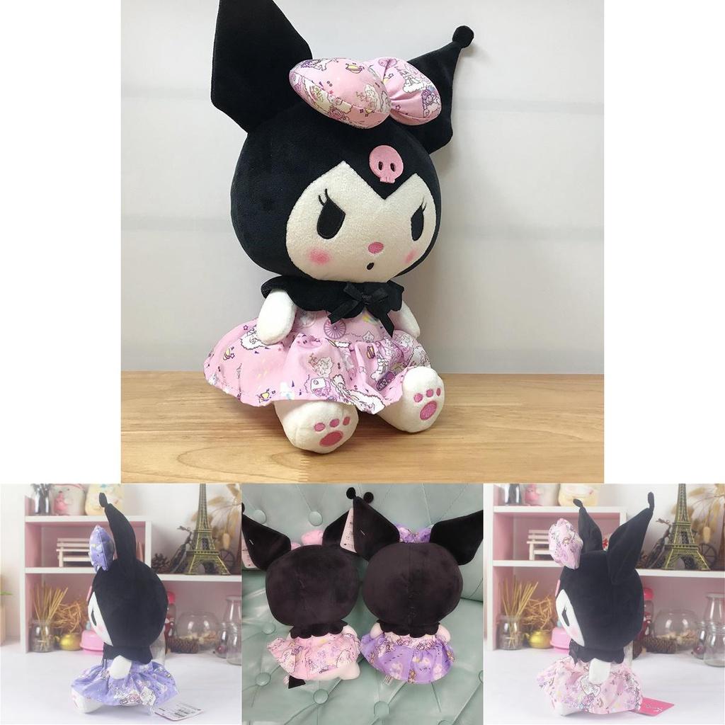 Adorable 20cm Kuromi Character Stuffed Animal With Floral Dress For Anime Fans