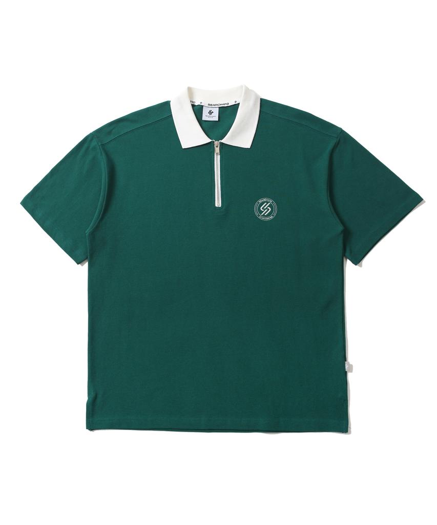 Sseochi410 Pk Zipper Collared Shirt Green