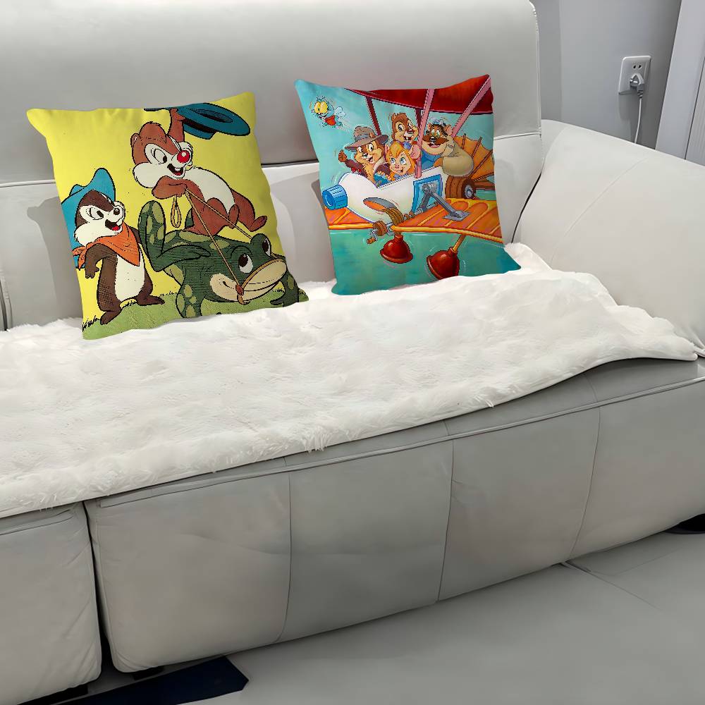 NIEDLICHES Chip und Chap Kissenbezug Abnehmbarer Waschbarer Kissenbezug – Ganzjahresweiches Leinen