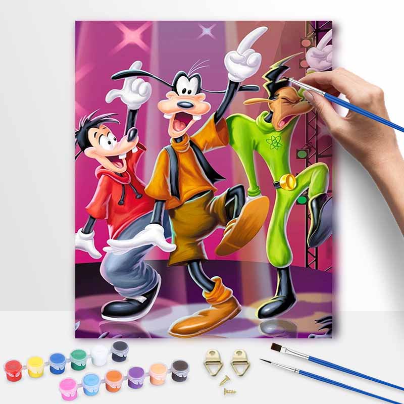 Disney Oil Painting Goofy Movie Art Handmade Diy Painting Home Decoration Gift