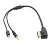 Cablecc Media In AMI MDI zu Stereo 3,5 mm Audio & USB-C AUX Adapterkabel