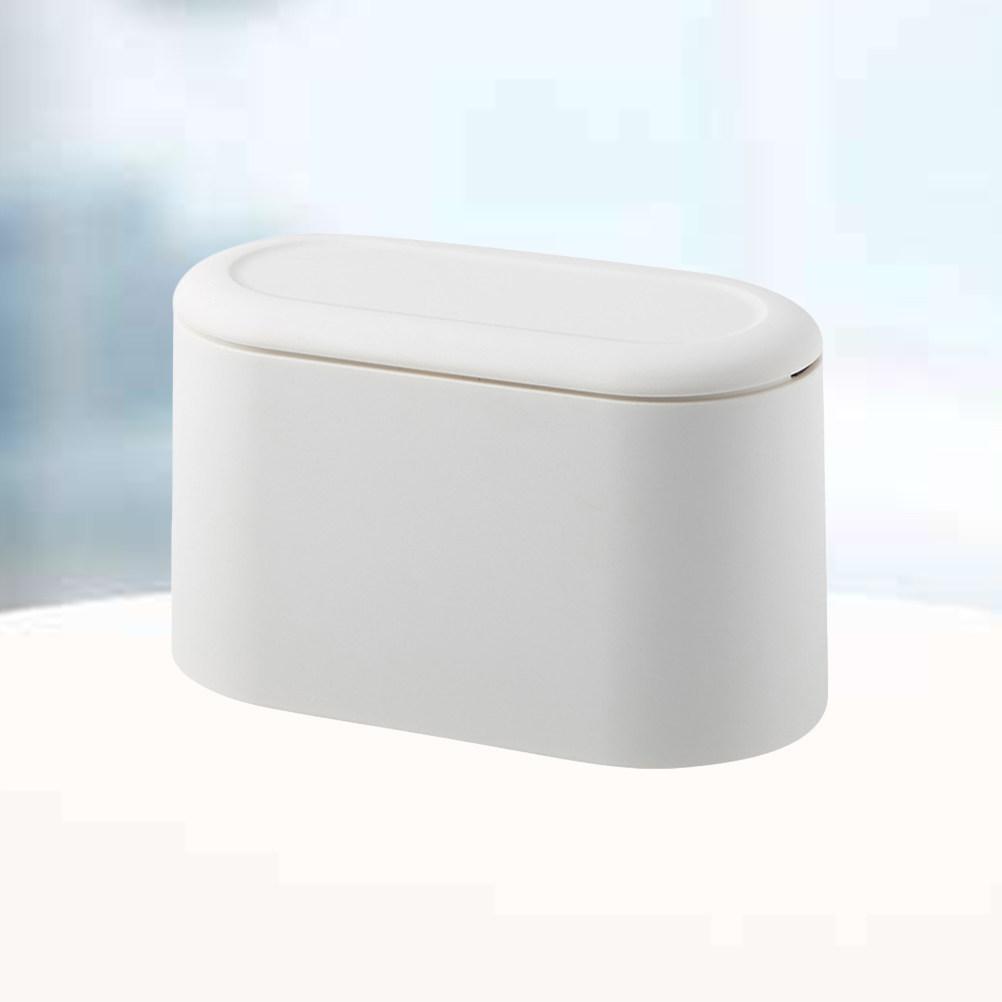 1Pcs Press Top Mini Desktop Trash Can Small Space Saving Waste Bin for Office Desk Stylish Table Garbage Container