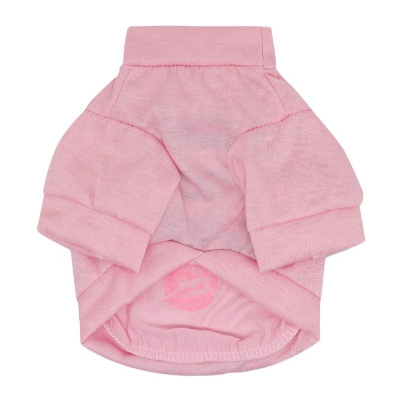 Summer Breathable Cotton Dog T-Shirts Lovely Pink With Funny Words Print Appropriate for Spring Autumn Available in XS XL Sizes