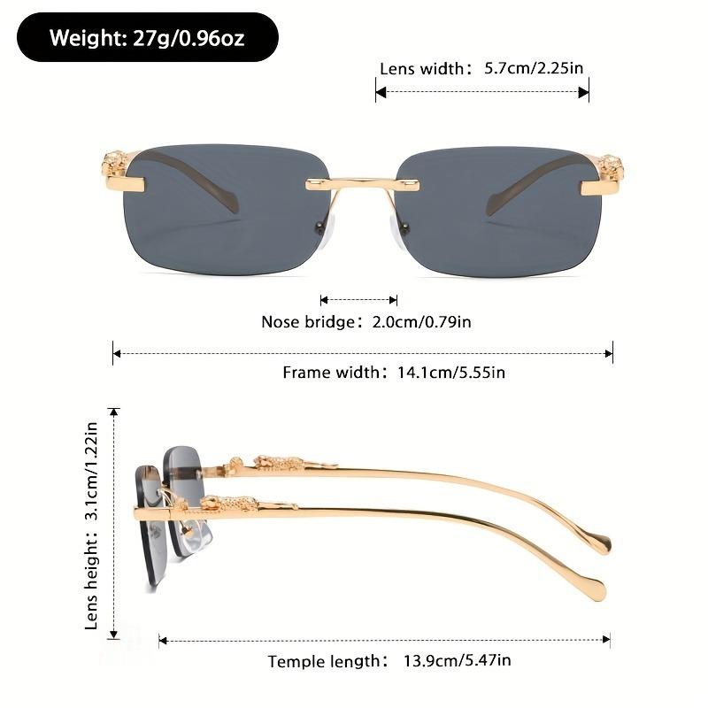 1 Pair of Frameless Rectangular Anti Blue Light Glasses for Both Men and Women Simple and Fashionable