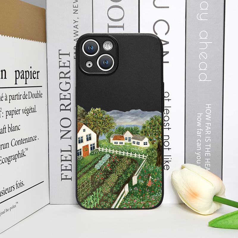 Cartoon Field Mountain Landscape Printed Phone Case for iPhone 17 16 12 11 14 13 15 Pro Max Mini X XS MAX XR 7 8 Plus Soft Cover