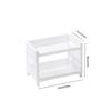 1PC PP Desktop Double Layer Storage Rack Rectangular White Organizing Student Desk Office Cosmetics Stationery