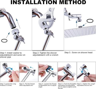 Shower Head Extension 304 Stainless Steel Bathroom Supplies Shower Head Extender Arm For Home Hotel Restaurant Apartment