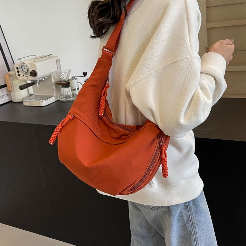 2024 NEW Dumpling Bags Nylon Bag for Girl Student Solid Color Fashion Shoulder Bags Crossbody Bag