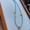 Thailand Jade Amulet Necklace with Crystal Beads and Thangka Pendant