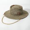 Gepersonaliseerde klassieke strooien hoed handgemaakt ontwerp hoed parelketting zomer zonnehoed nieuwe letter hoed strand vrouwen gorras para hombres