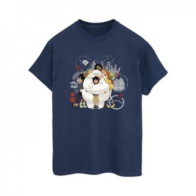 Damen/Damen Big Hero 6 Baymax Group Hug Boyfriend-T-Shirt aus Baumwolle