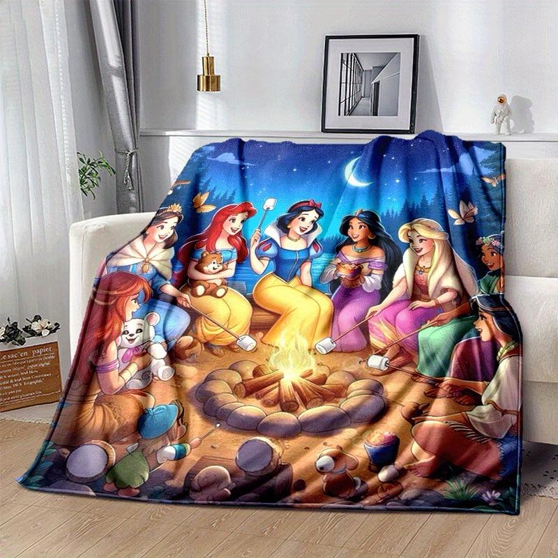 1pc Princess Printing Blanket - Soft, All-Season Throw for Office Blanket, | Personalized Gift with Adorable Cartoon Design