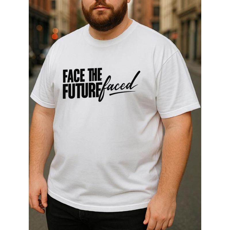 European sizes FACE THE FUTURE faced Men'S Print Short-Sleeved Shirt | Medium Elastic Fashion Style, Breathable Fabric, Casual and Sporty