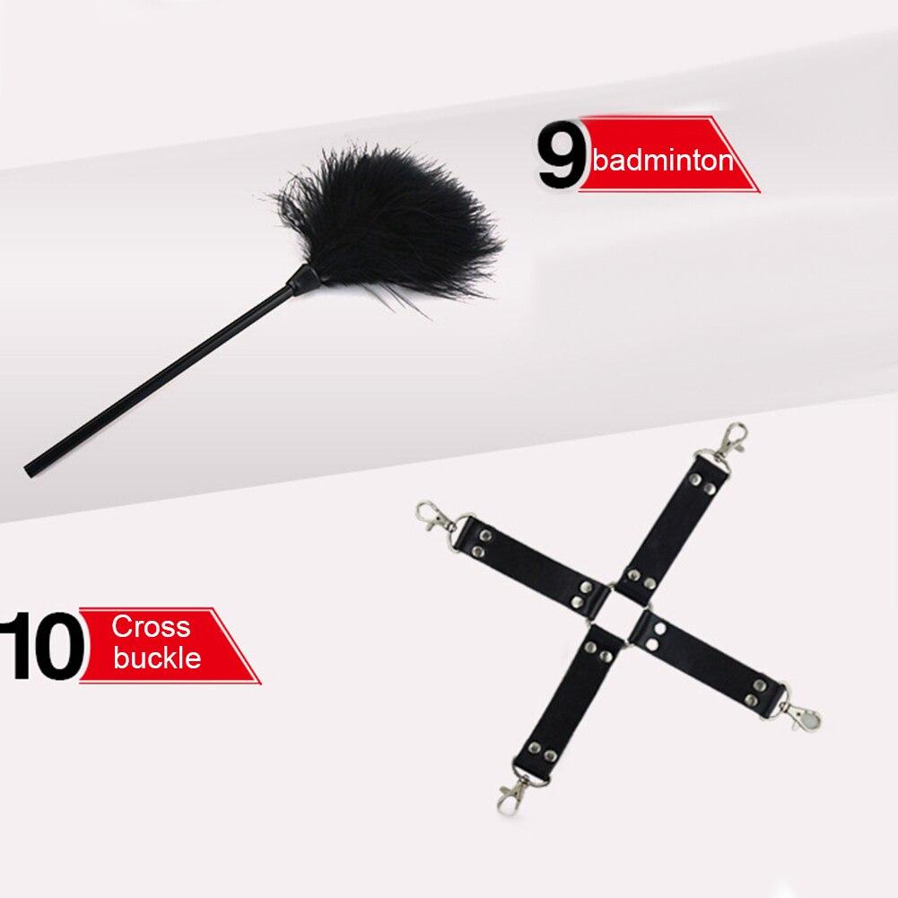 Role-playing 10 PCs BDSM Adult Sex Plush Cuff Lace Up Drawstring Sexy Bedding Strap Couple Sex Toy Set Popular