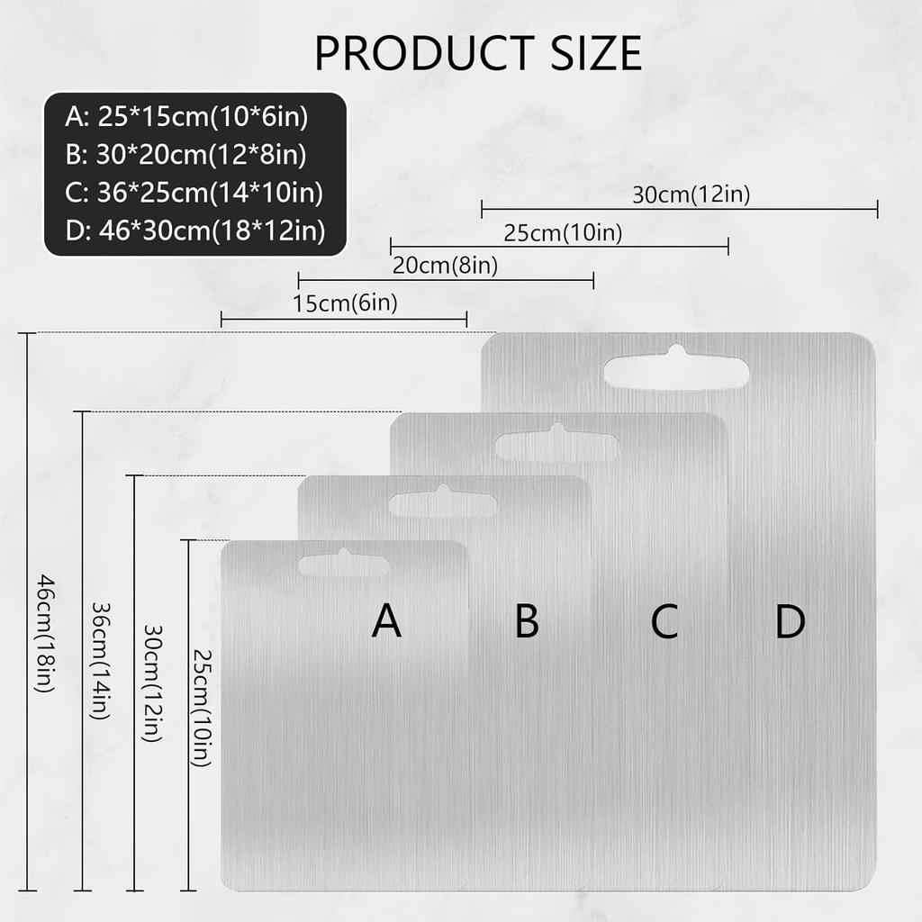 Titanium Cutting Board, Double Sided Stainless Steel Non Toxic Cutting Board for Kitchen, Food-Grade Cutting Board for Cutting Meats, Fruits And